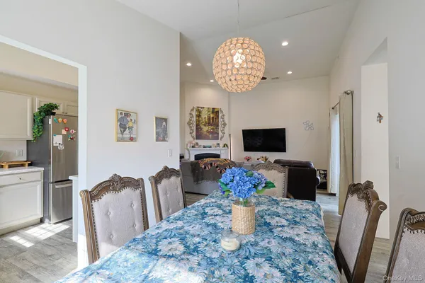 a view of a balcony with furniture