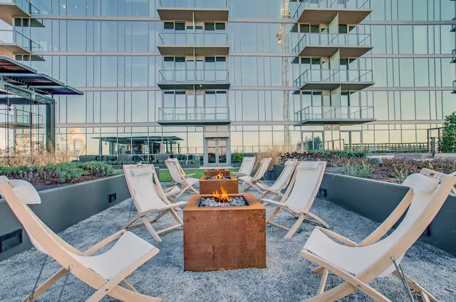 a view of a city with tall buildings