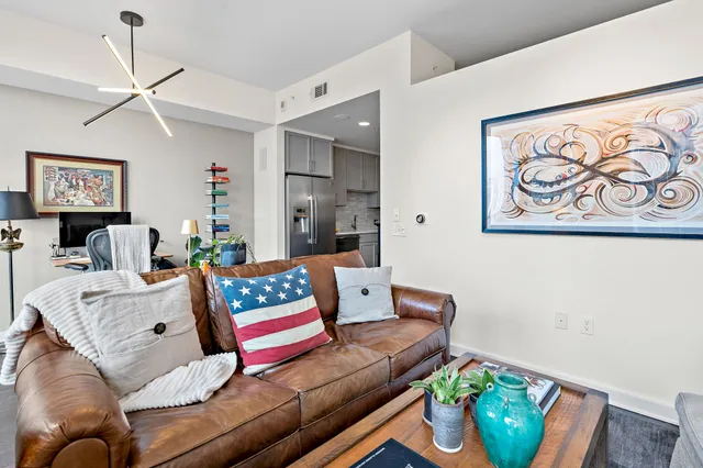 a bedroom with a bed and closet