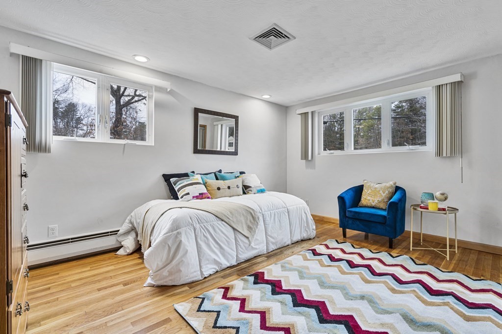 45 Lyndon Road Sharon, MA 02067 - Photo 13 of 31 a bedroom with two bed and a painting on the wall