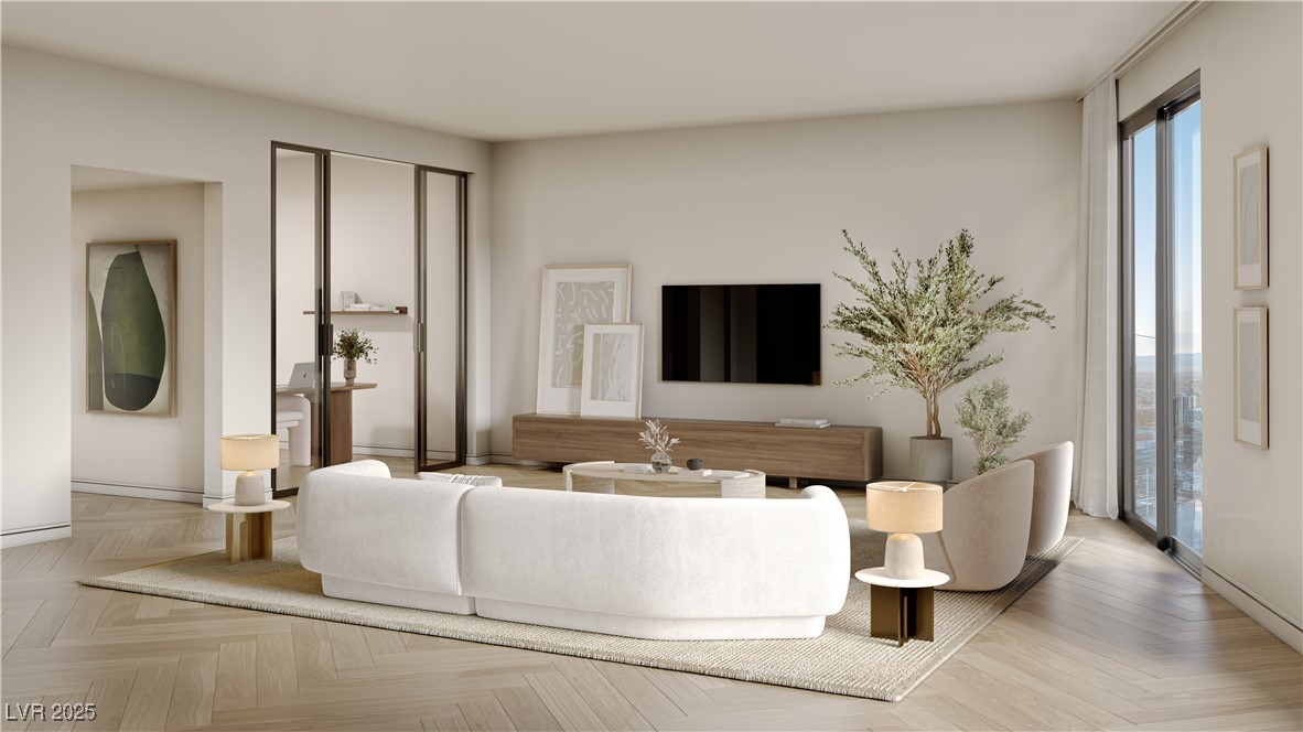 700 West Carson Avenue, Unit 2002 Las Vegas, NV 89106 - Photo 27 of 59 Livin Room and Den Rendering