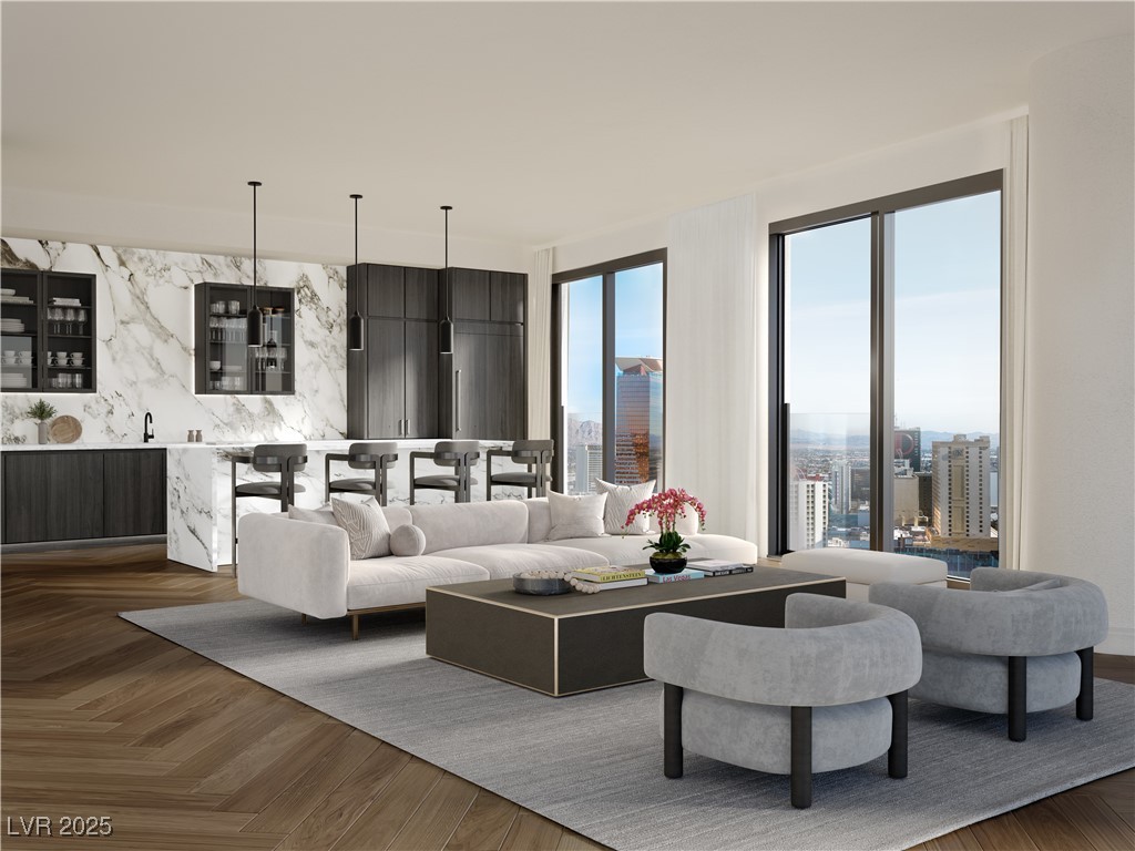 700 West Carson Avenue, Unit 2002 Las Vegas, NV 89106 - Photo 31 of 59 Livin Room and Den Rendering