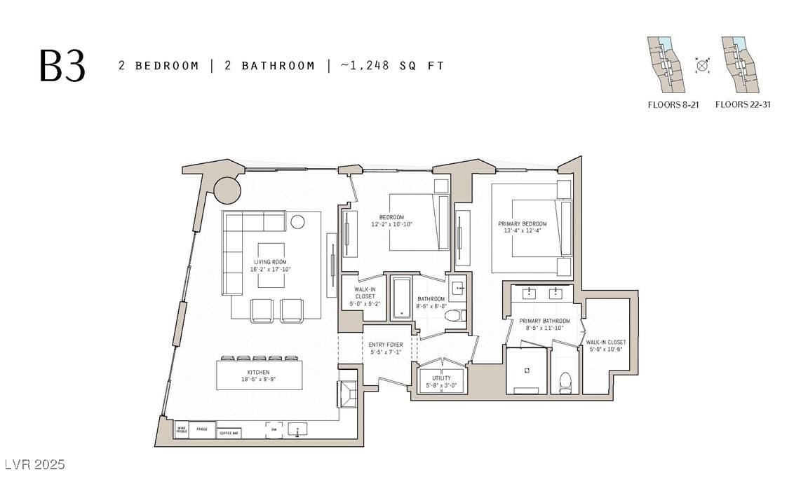 700 West Carson Avenue, Unit 2002 Las Vegas, NV 89106 - Photo 59 of 59 Subject Floorplan
