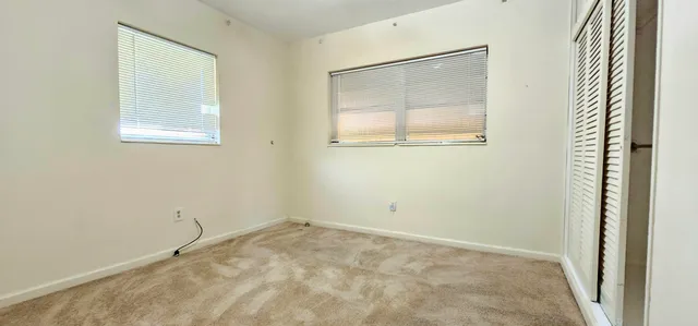 an empty room with a window