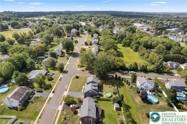 an aerial view of a city
