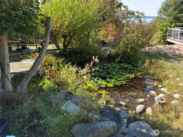 a backyard of a house with lots of green space