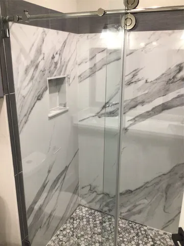 a bathroom with a shower