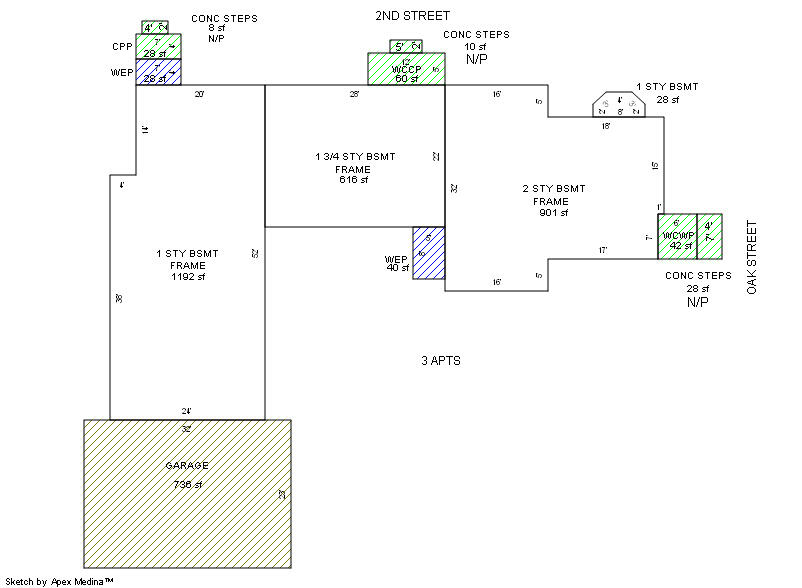 418 2nd Street, Unit 2 Manistee, MI 49660 - Photo 20 of 20 Sketch 416 & 418 2nd