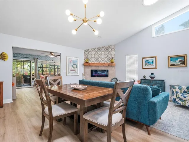 a living room with a large window