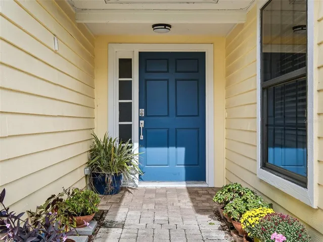 a view of a yard with an outdoor space