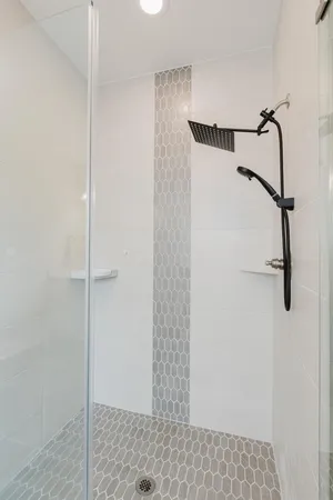 a bathroom with a shower