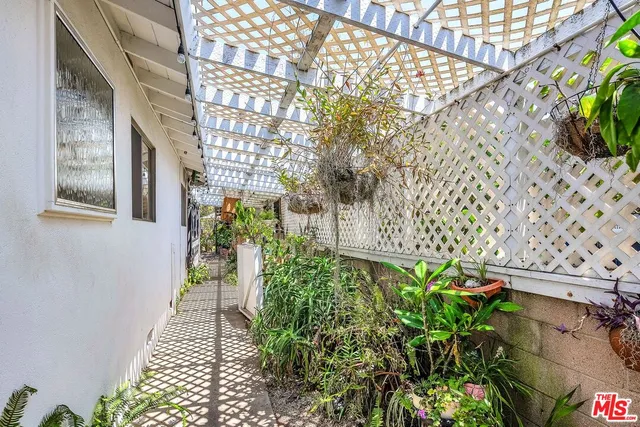 a potted plant sitting in front of a building