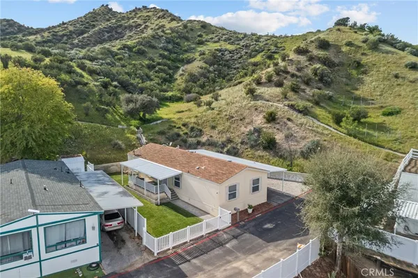 an aerial view of a house