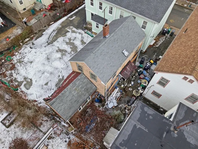 an aerial view of a house