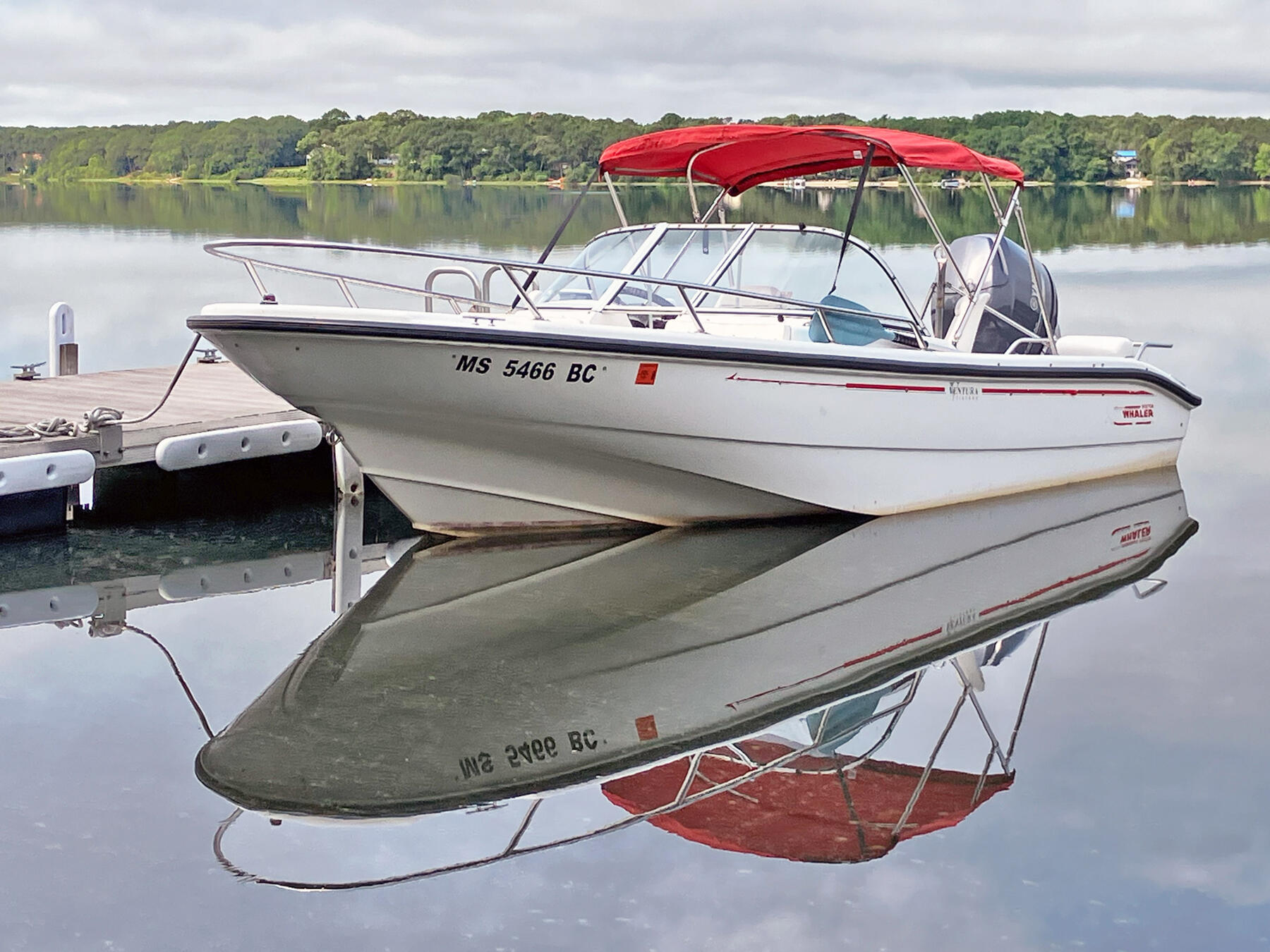 248 Wheeler Road Mashpee, MA 02649 - Photo 62 of 76 2025-07-12 Boat @ dock with bimini IMG_1
