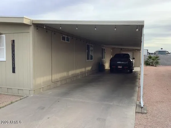 a car parked in parking area of a building