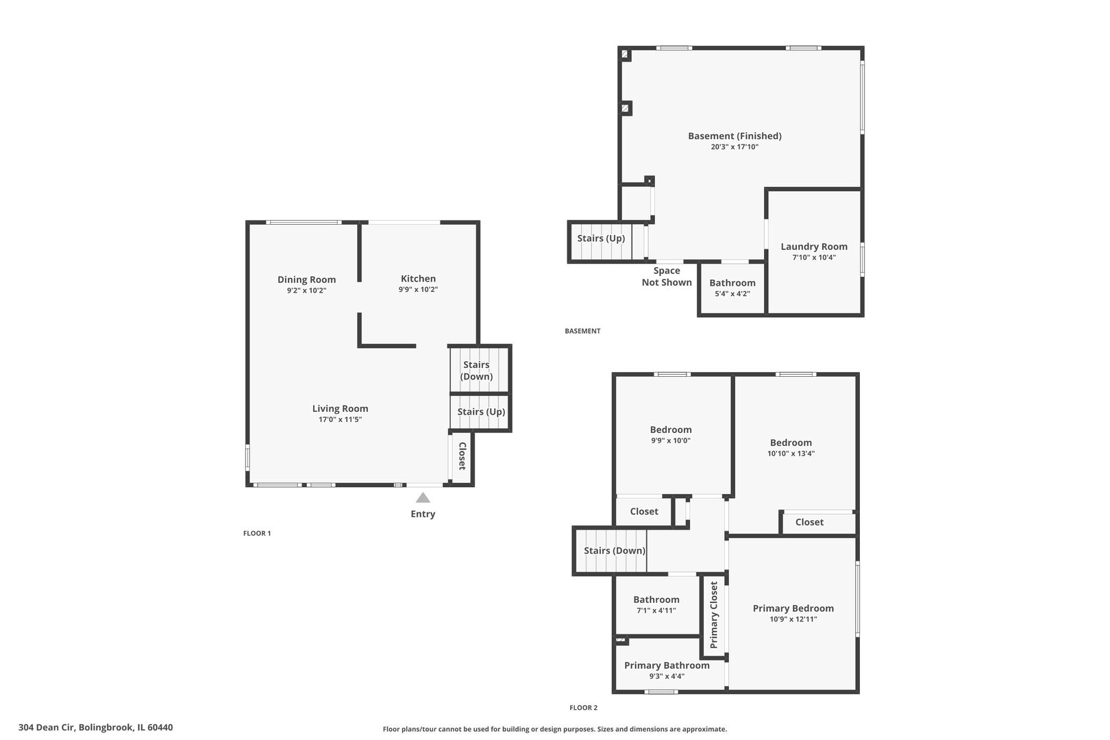 304 Dean Circle Bolingbrook, IL 60440 - Photo 21 of 23 a picture of a floor plan