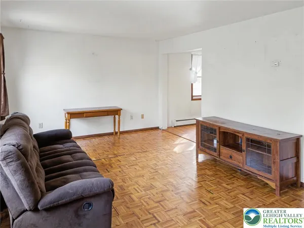 a living room with furniture