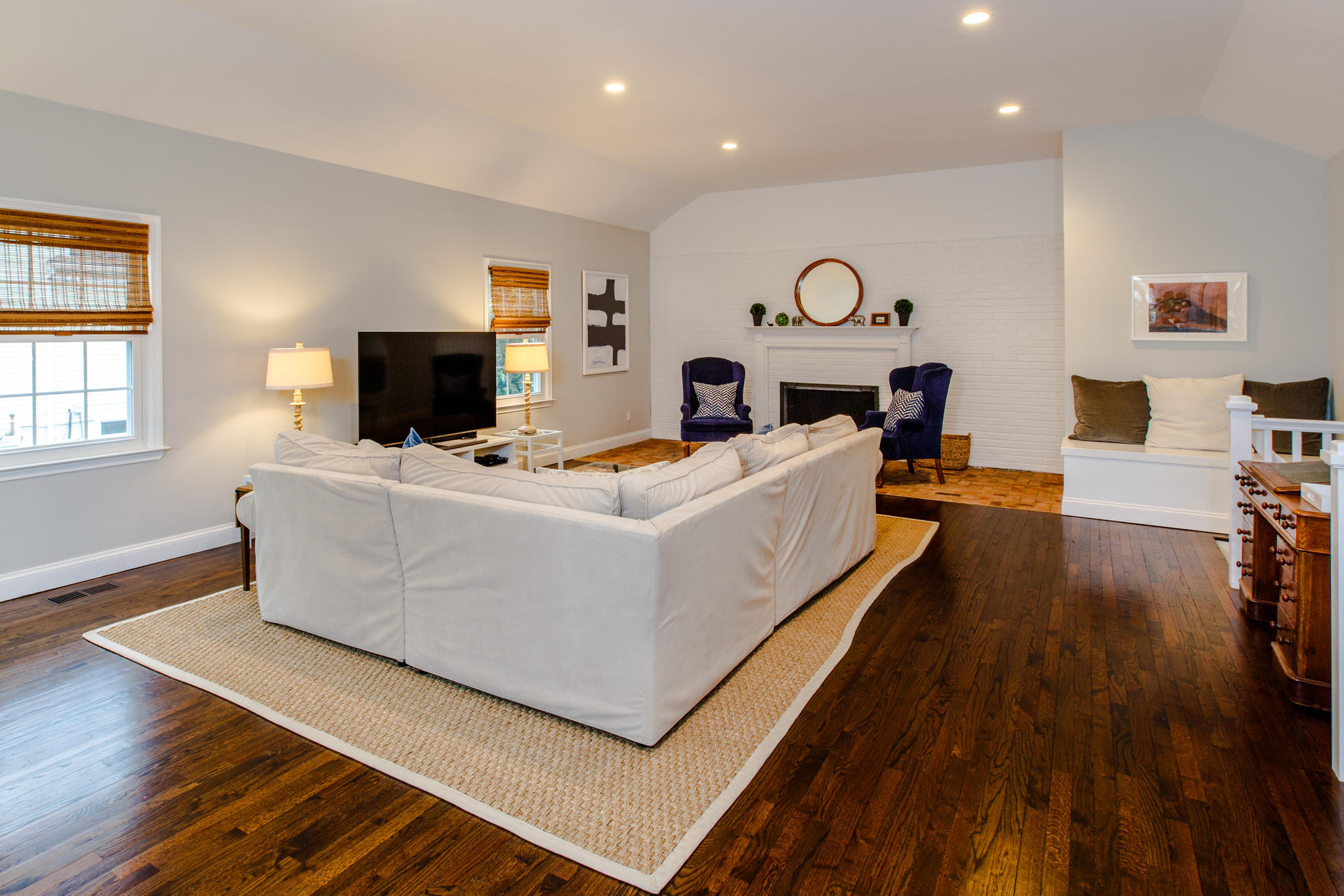 49 Country Club Road Darien, CT 06820 - Photo 13 of 30 a living room with furniture and a flat screen tv