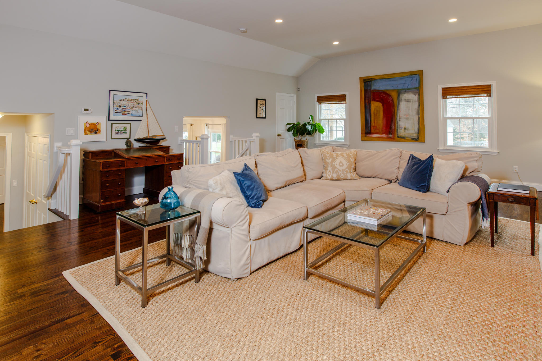 49 Country Club Road Darien, CT 06820 - Photo 14 of 30 a living room with furniture a wooden floor and a window