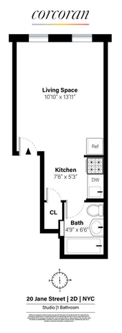 $490,000 | 20 Jane Street, Unit 2D | West Village