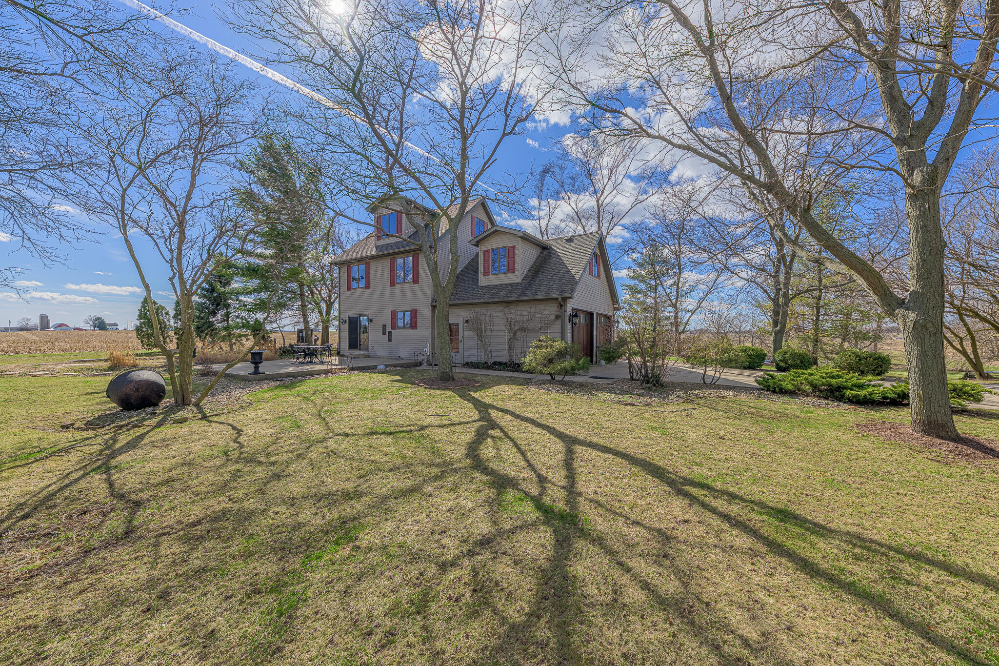 13161 Stateline Road Cedar Lake, IN 46303 - Photo 19 of 30 a view of a white house with a yard covered with snow in front of house
