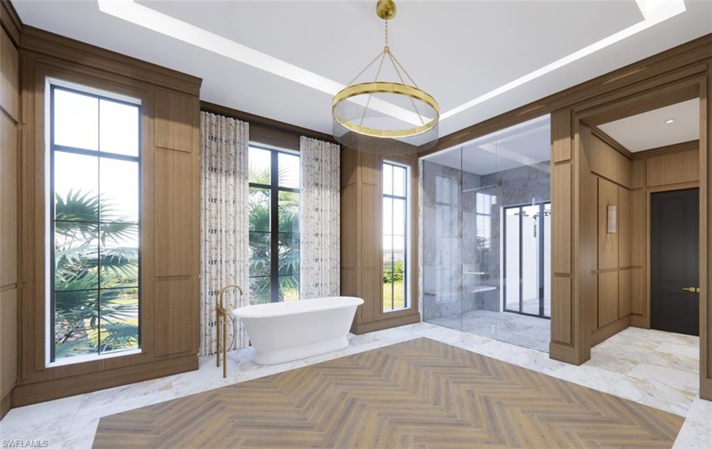 616 Bougainvillea Road Naples, FL 34102 - Photo 13 of 21 Full bathroom featuring a soaking tub and a walk in shower