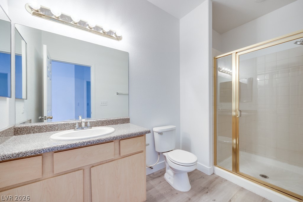 4915 East Russell Road, Unit 127 Las Vegas, NV 89120 - Photo 17 of 19 A well-appointed bath features a spacious shower and ample vanity space, offering both comfort and functionality.