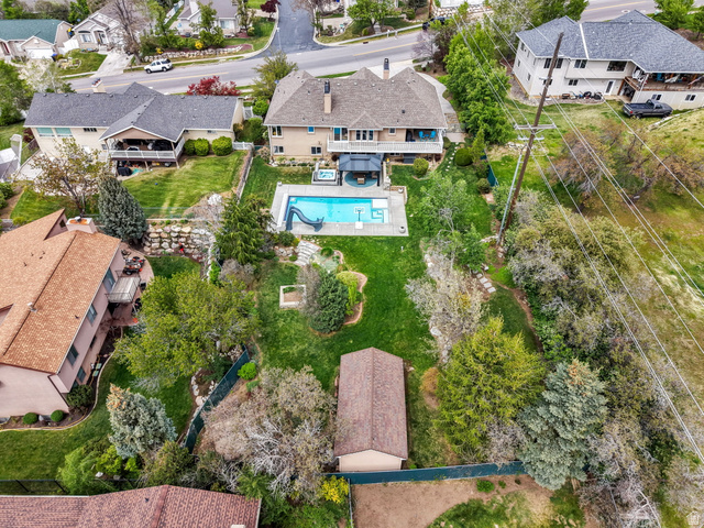 1506 Lakeview Drive Bountiful, UT 84010 - Photo 47 of 58 Aerial perspective of suburban area featuring a pool