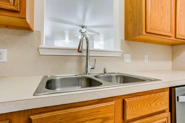 a close view of sink and tap