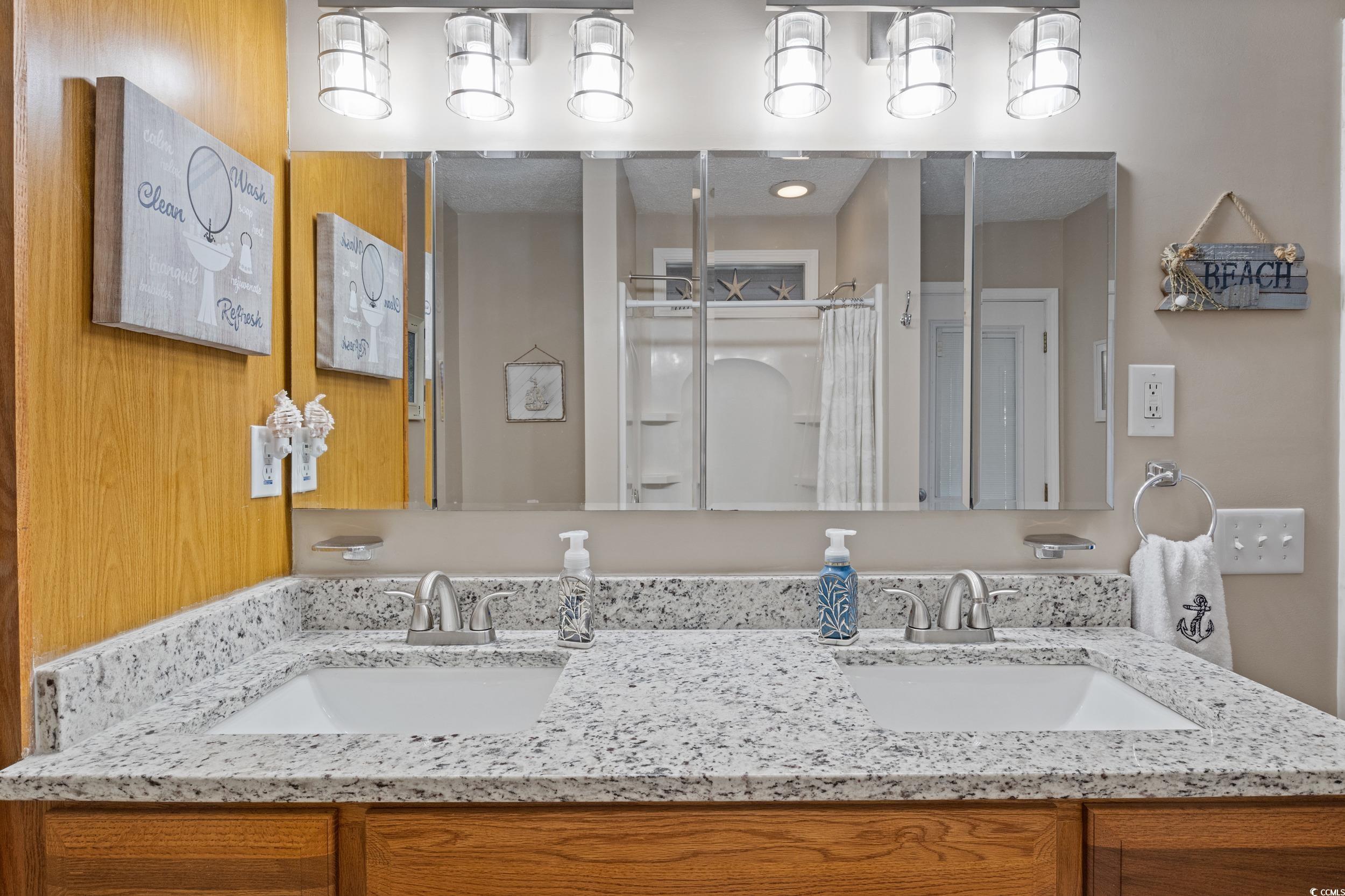 9605 Sullivan Drive Murrells Inlet, SC 29576 - Photo 29 of 40 Bathroom with vanity and a shower with shower door