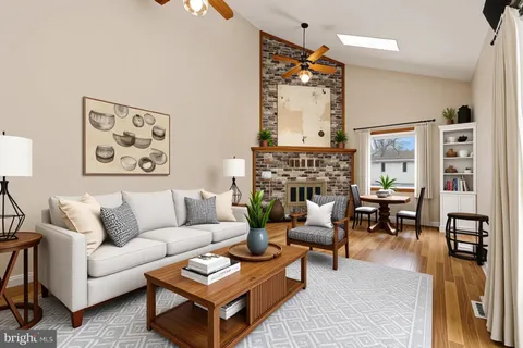 a view of an empty room with racks on the wall