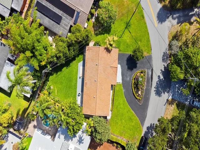 an aerial view of a house