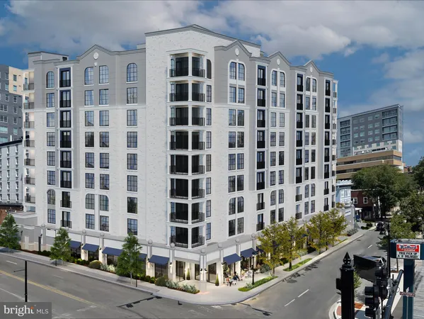 front view of a building with a street