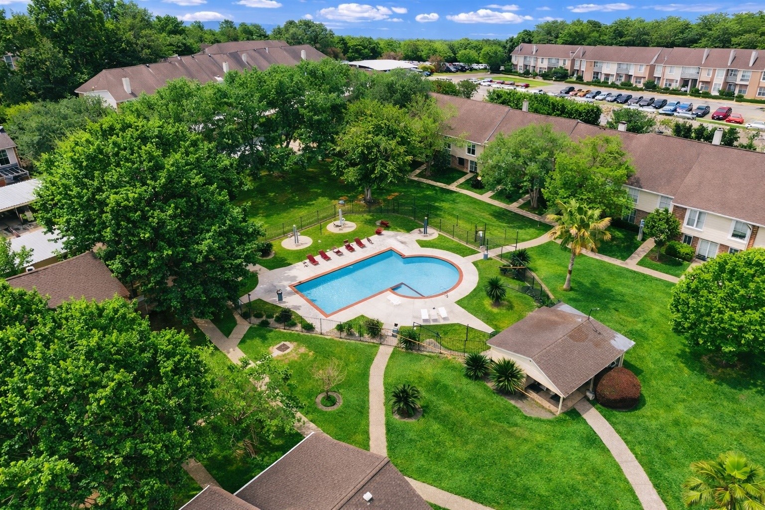 6531 Wanda Lane Houston, TX 77074 - Photo 28 of 29 an aerial view of a house with garden space and lake view