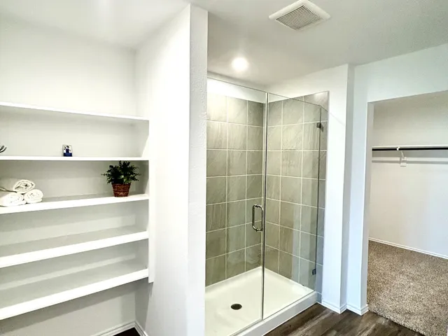 a bathroom with a shower