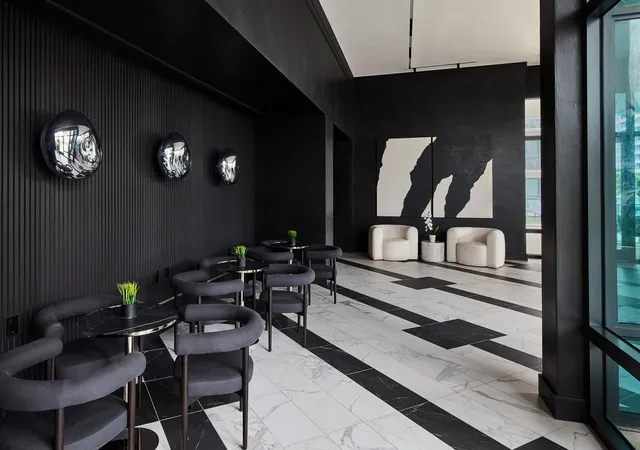 a kitchen with lots of counter top space and wooden floor