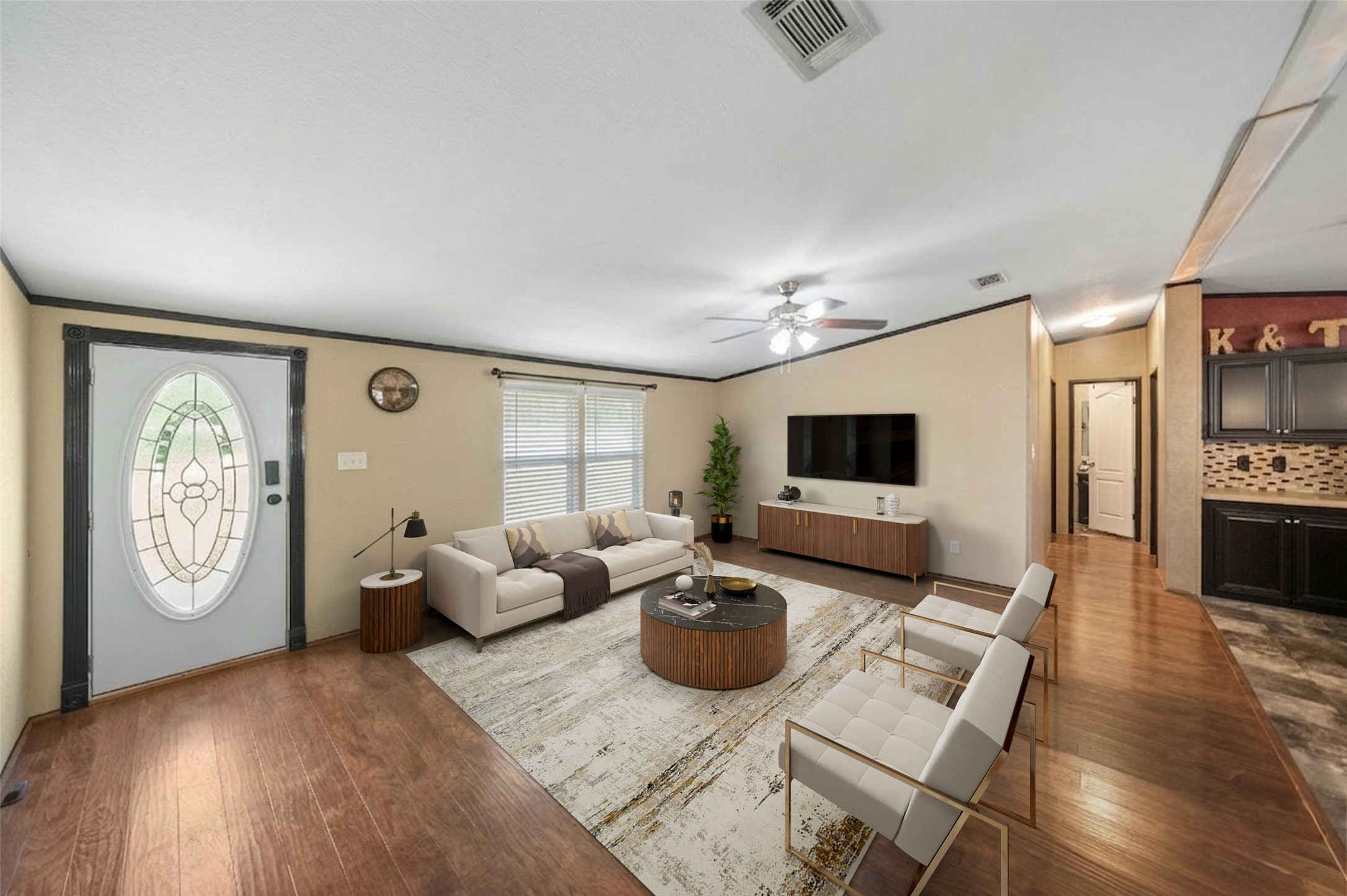159 Saddle Surrey Road Coldspring, TX 77331 - Photo 4 of 20 Living Room virtually staged