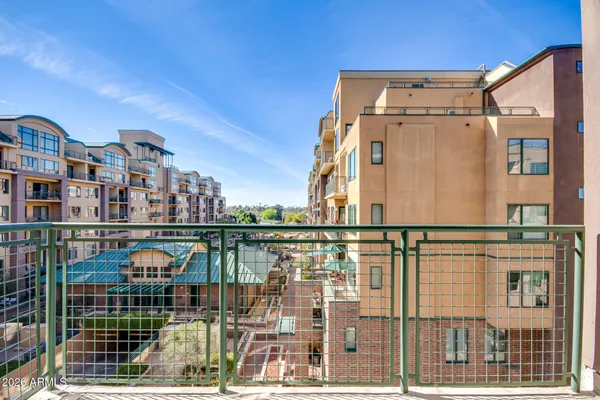a view of city from balcony