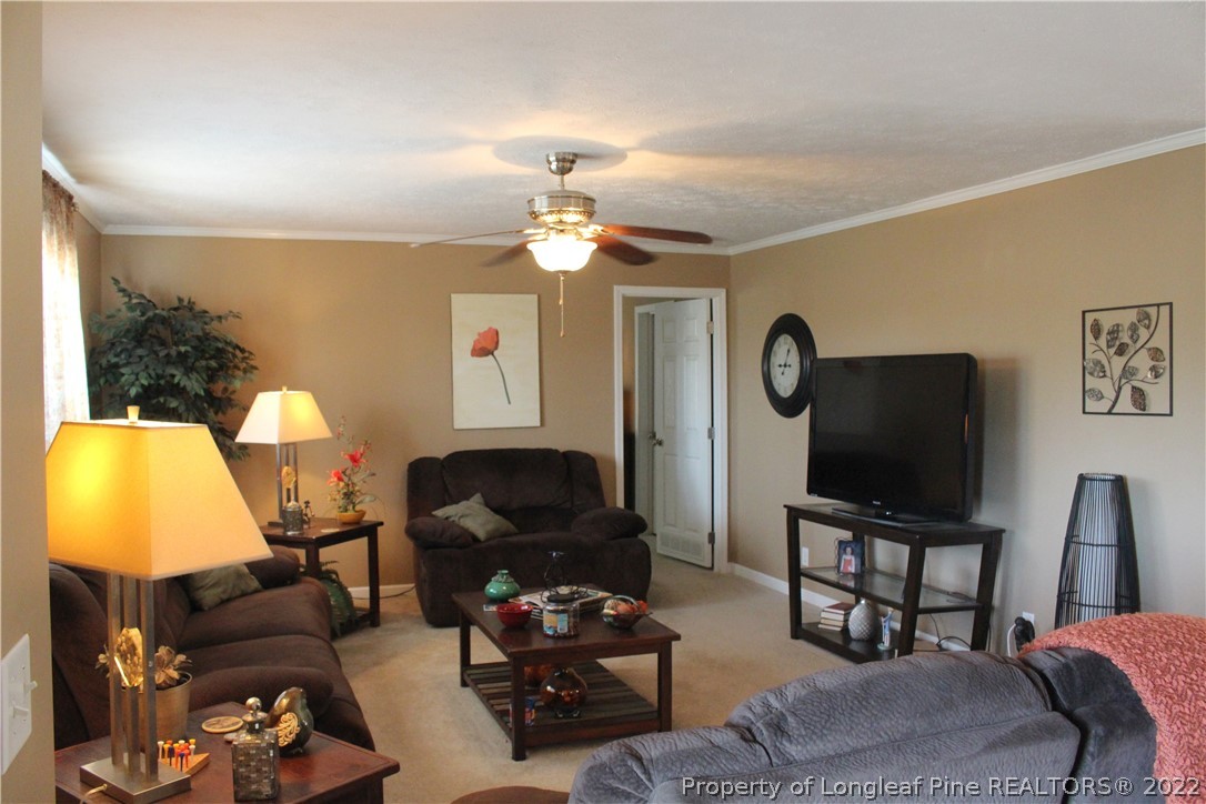 4023 Hoffman Road Jackson Springs, NC 27281 - Photo 4 of 22 a living room with furniture a lamp and a flat screen tv