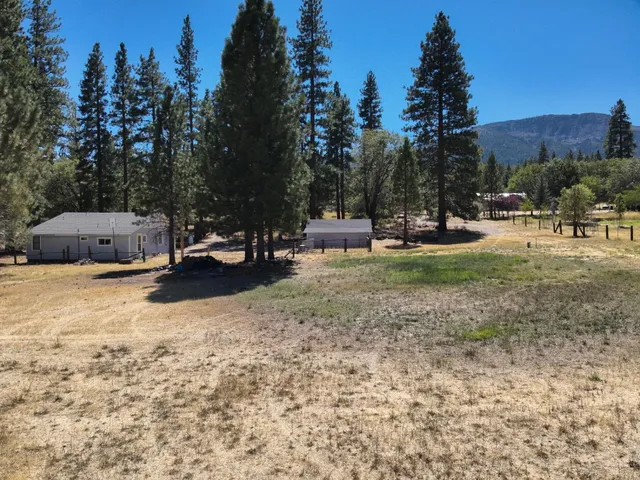 a view of a park with swings