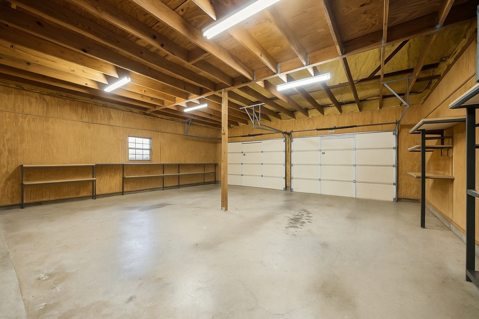 40570 Wildlife Run Hempstead, TX 77445 - Photo 33 of 43 A spacious 2-car garage with room for vehicles, gear, and tools. Multiple shelving systems and open layout provide smart organization options ideal for families, hobbyists, or those needing flex storage. Virtually decluttered to help visualize potential use.