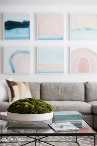 a outdoor living space with patio furniture and a fireplace