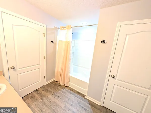 a view of a room with racks