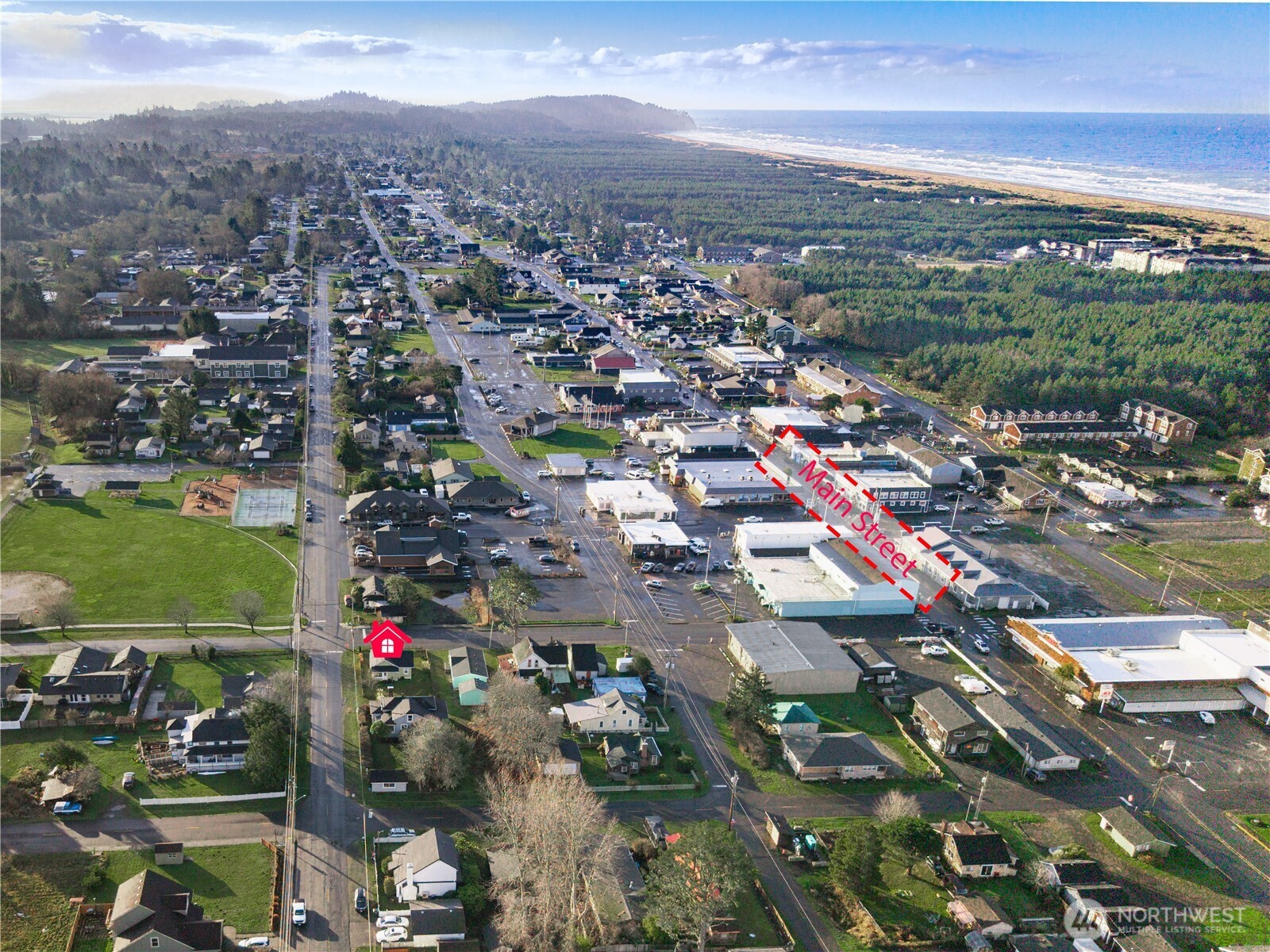212 2nd Street Northeast Long Beach, WA 98631 - Photo 30 of 33 an aerial view of residential houses with city view