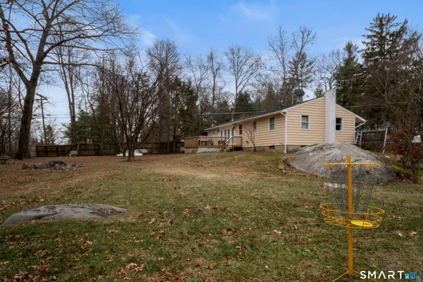 a view of a house with a backyard