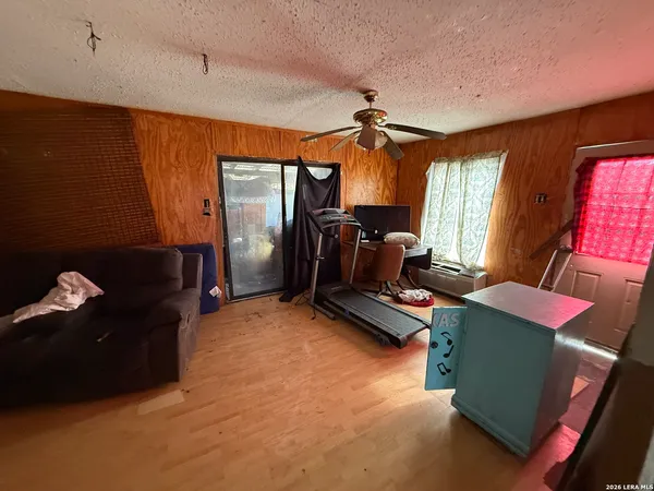 a living room with furniture