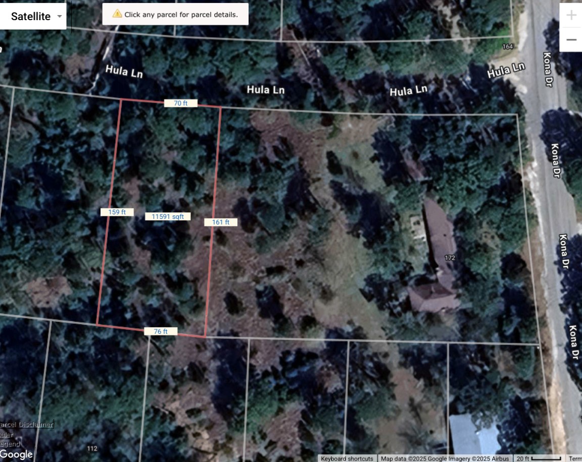 Tbd Hula Lane Bastrop, TX 78602 - Photo 5 of 22 Aerial overview of property's location featuring property parcel outlined