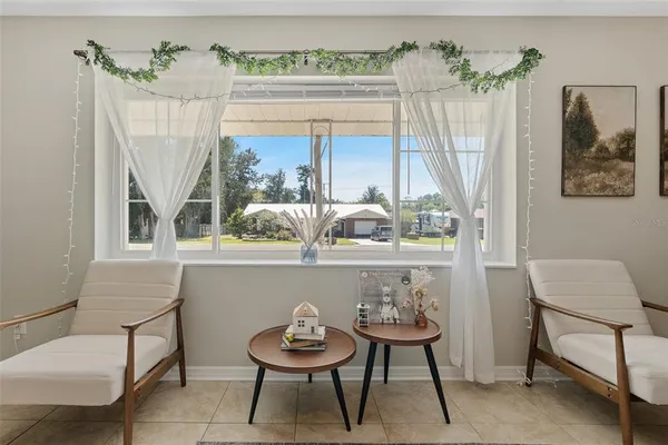 a room with a table and chair