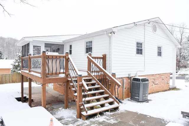 a street view covered with snow
